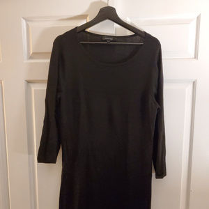 Lightweight long-sleeved ribbed sweater dress